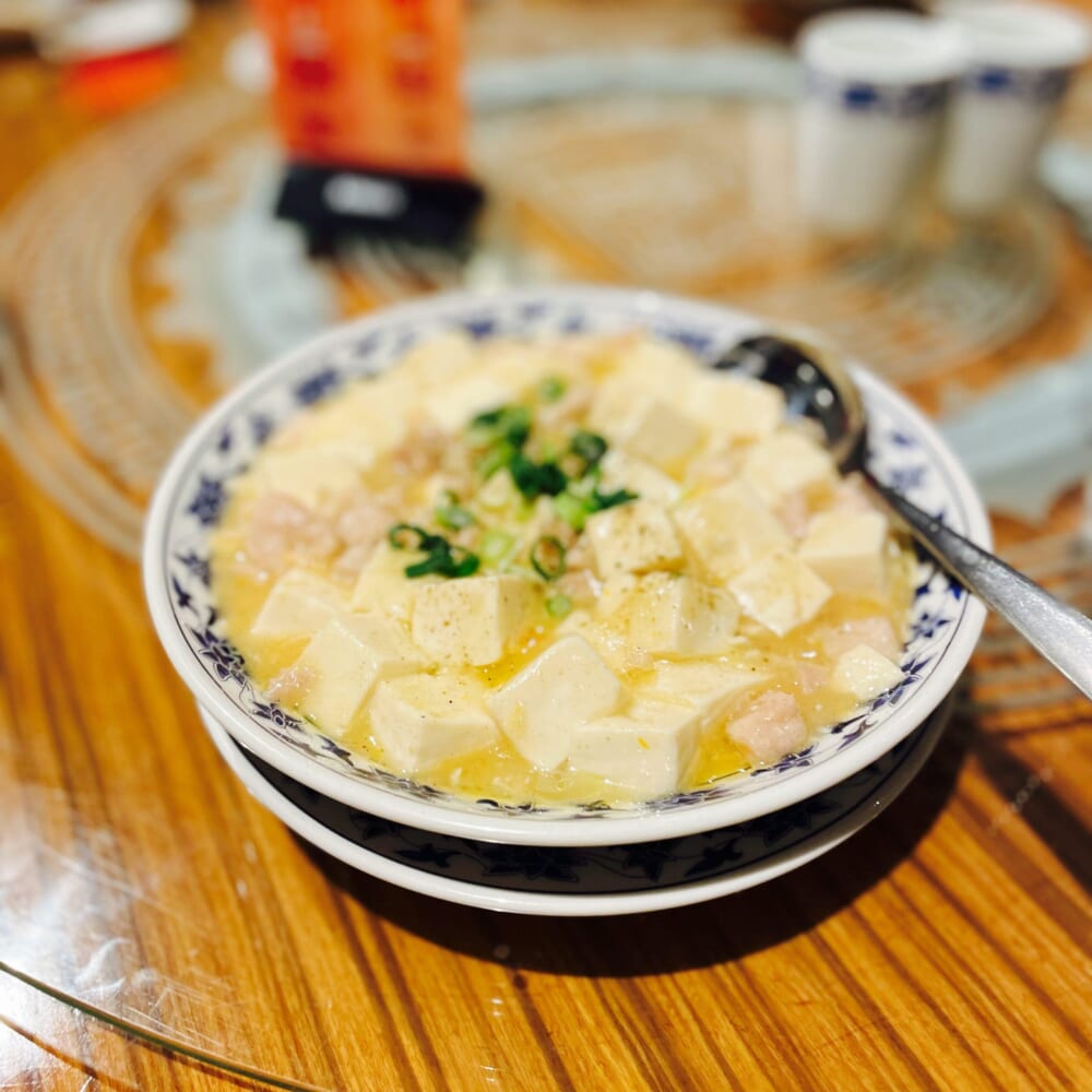 重慶飯店　新館　横浜中華街　ローズホテル 白い麻婆豆腐
