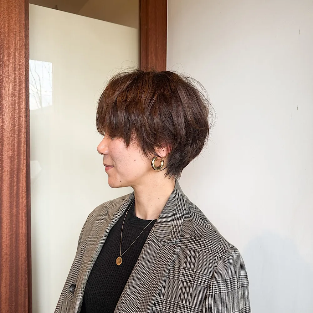 みーとさん　くせ毛風マッシュショート　サイド