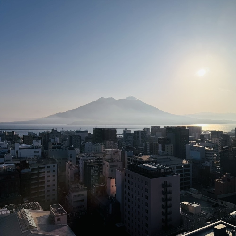 鹿児島　桜島　朝日