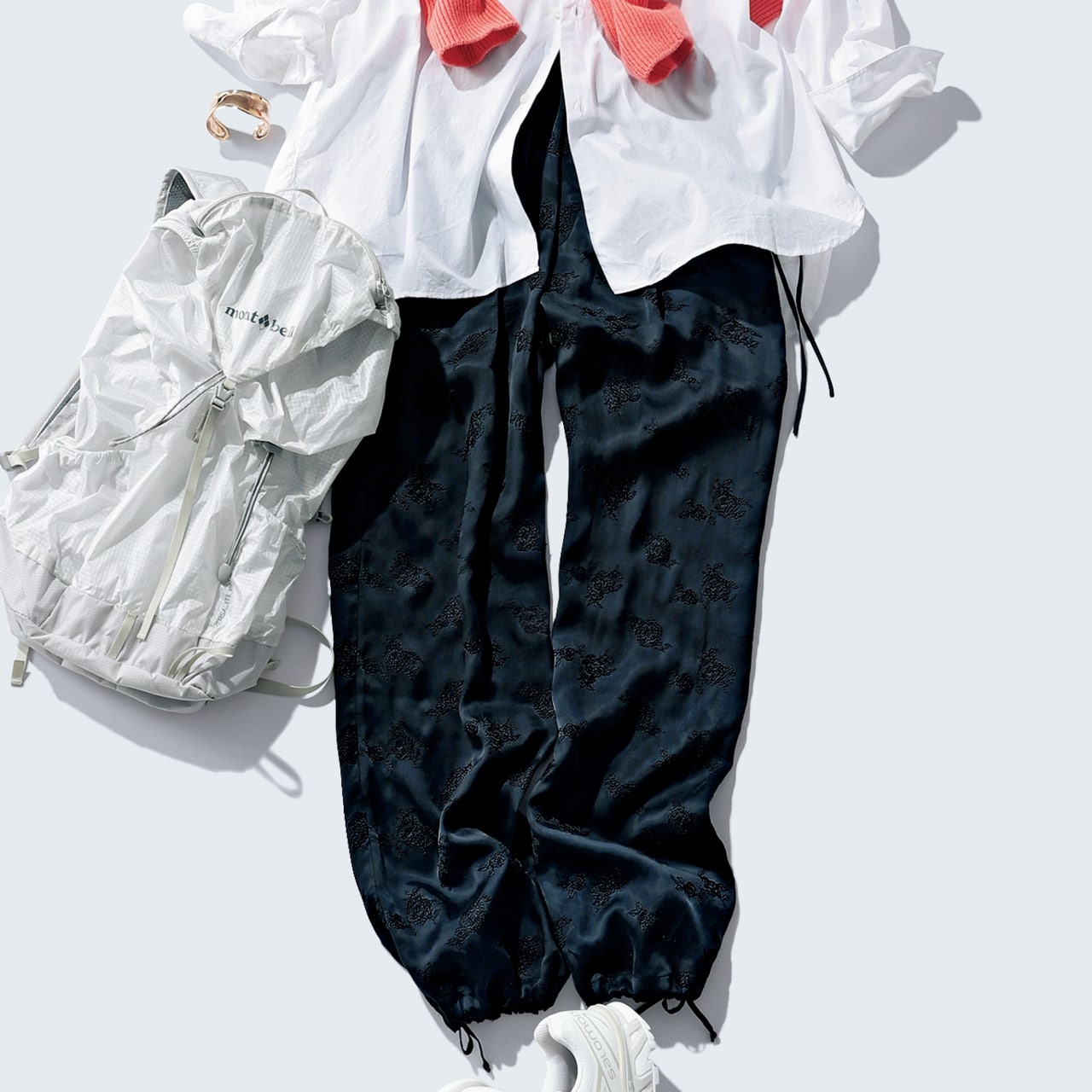 TICCA(ティッカ)【洗える】キュプラローズエンブロイダリーパンツ