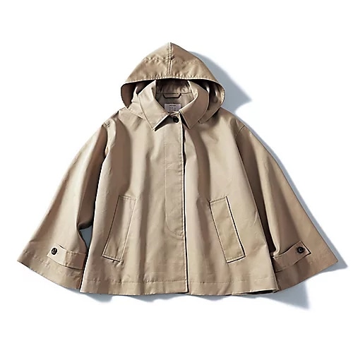 12closet 【洗える】【撥水】ステンカラーフーディーコート