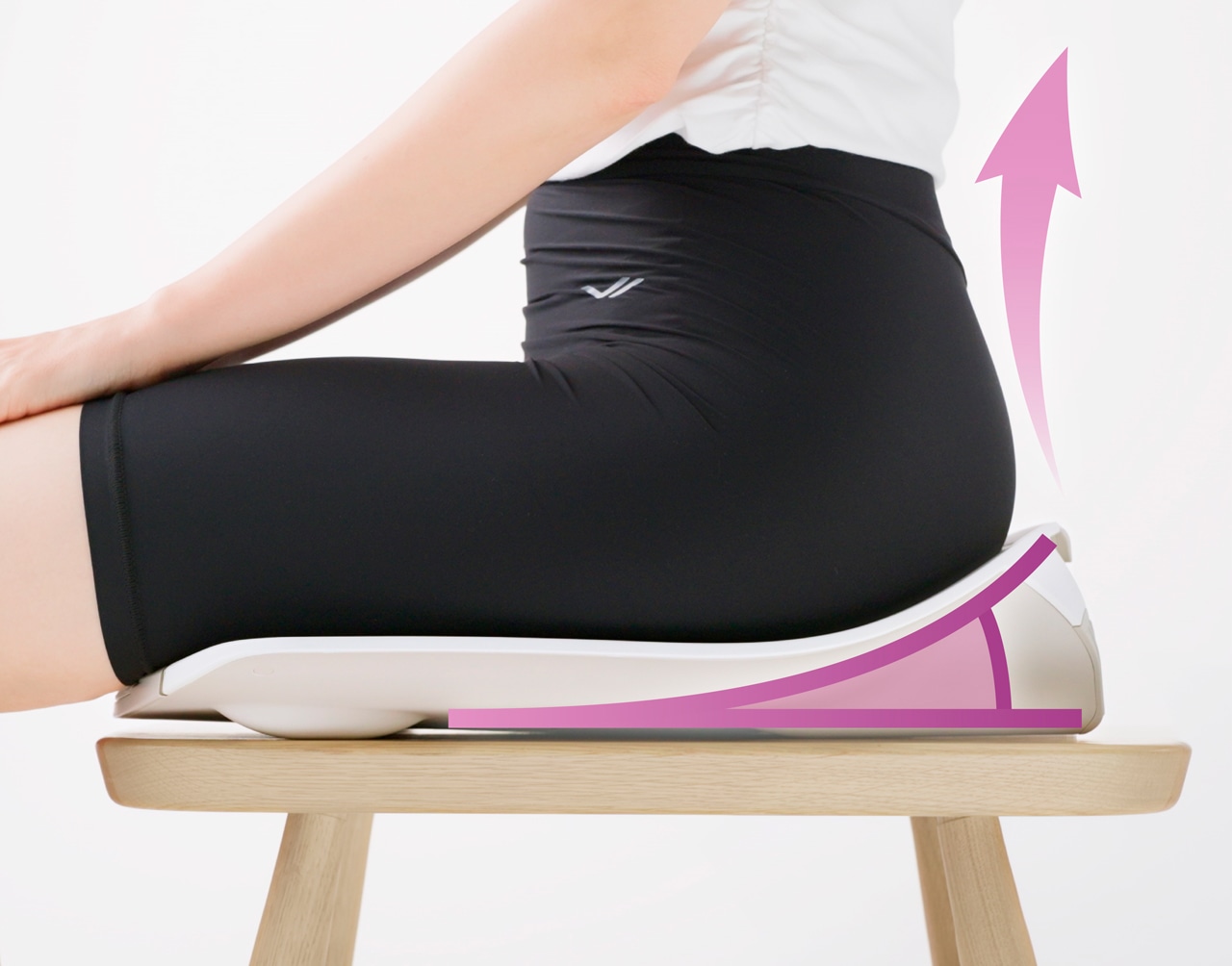 【SIXPAD for Women】「ペリネフィット」が正しい姿勢をサポートする構造の説明図