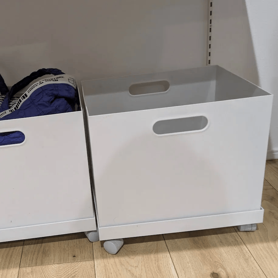 下段の無印良品『幅25cm 再生ポリプロピレン入りファイルボックススタンダード A4用』