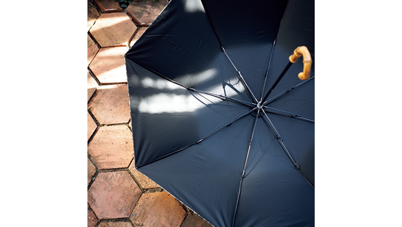 裏面の黒いコーティングが光を吸収。真夏の強烈な地面からの照り返しによる、暑さとまぶしさ軽減に効果は絶大。