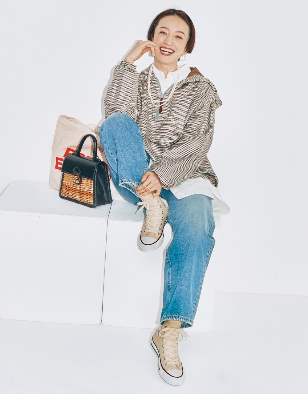 【CONVERSE（コンバース）】「ALL STAR HI」スニーカーコーデ 高山都さん