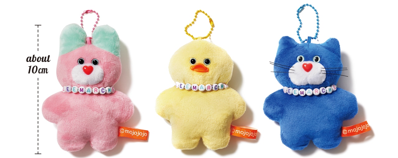 20th Anniv. LEE限定 mojojojo（モジョジョジョ）【LEEマルシェ20th別注】Todd friends マスコットキーチェーン・クリアポーチ入り　about 10cm