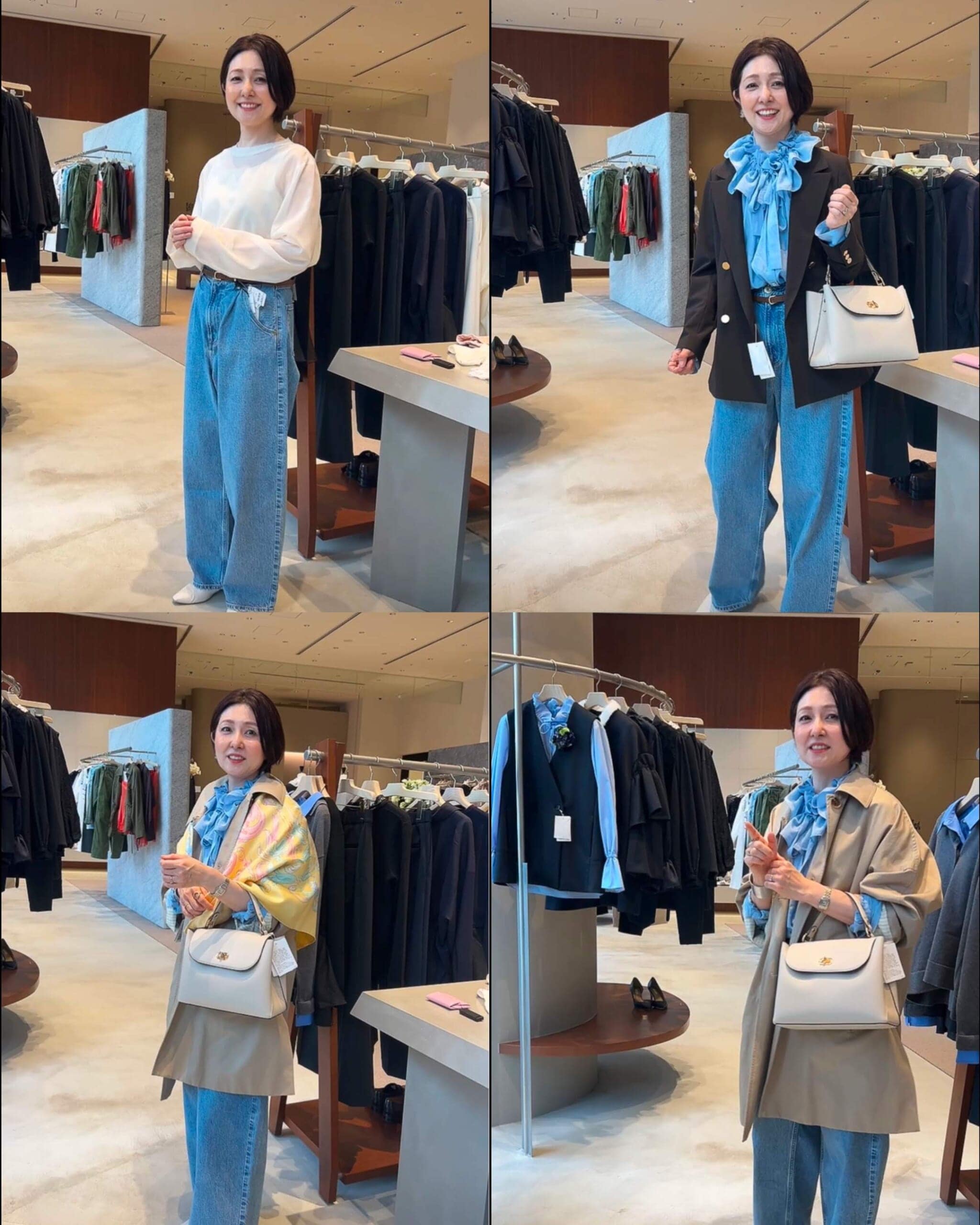 upper hights for conte　タックデニムパンツ試着