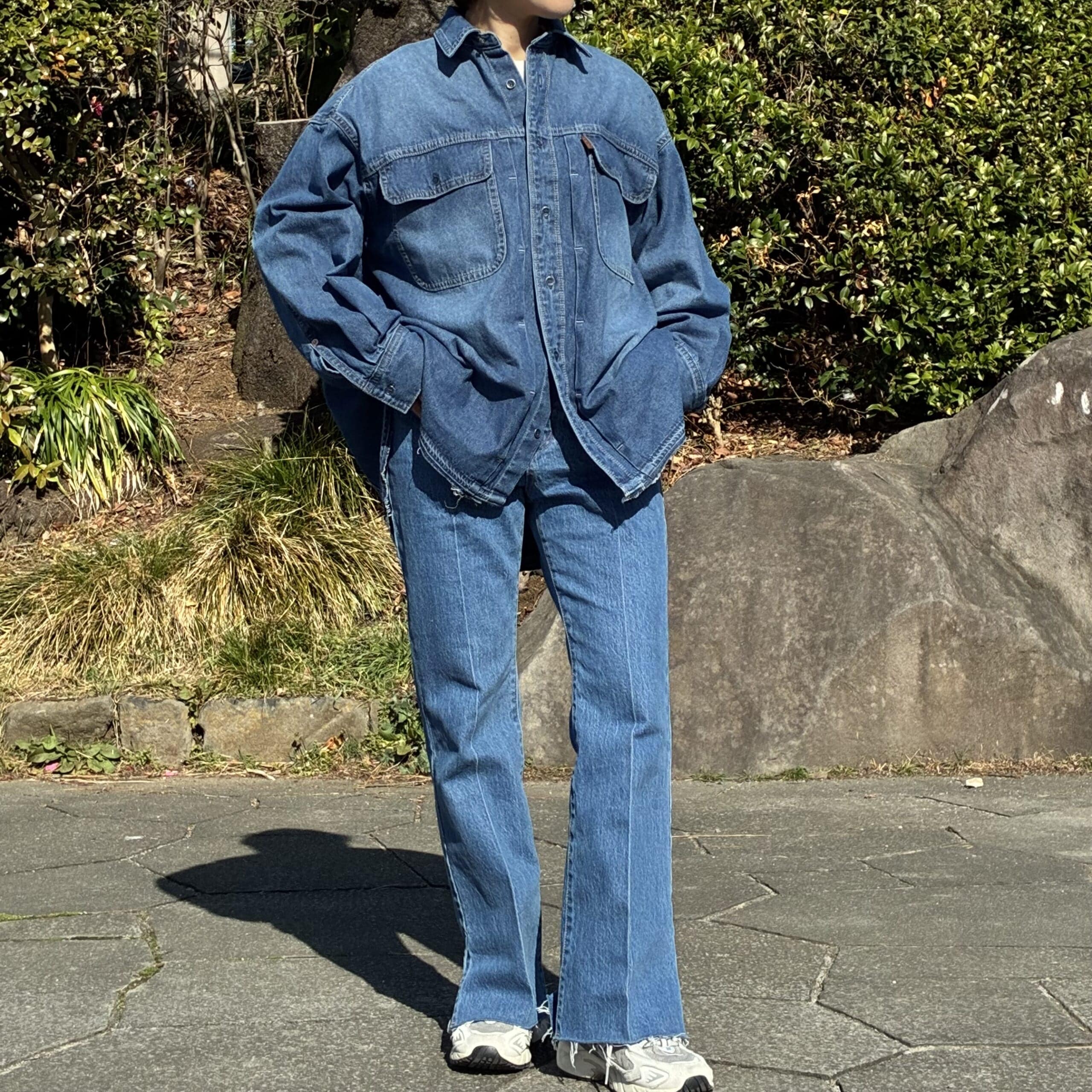 outdoorproducts usual things ULT デニムワーカーシャツ　デニムボーティ　デニムセットアップ