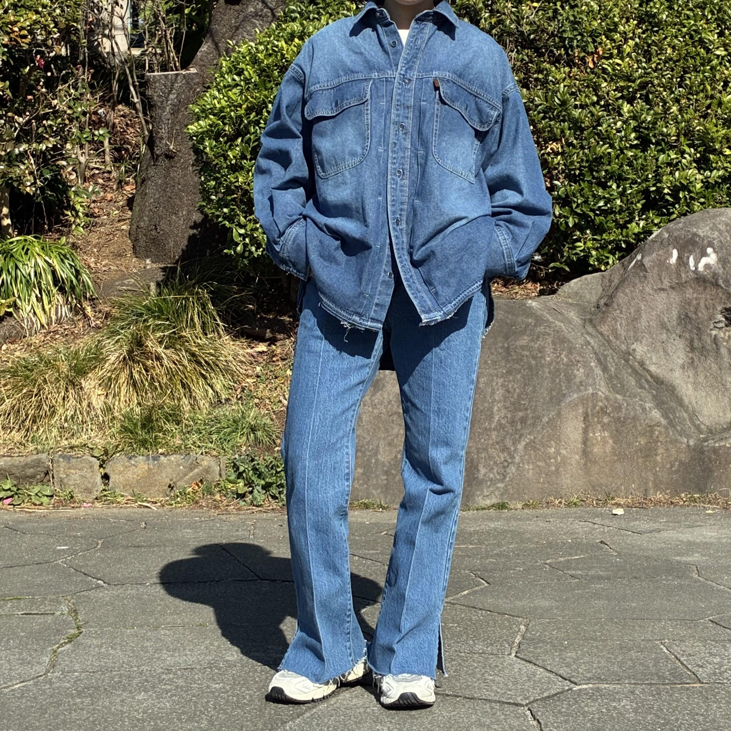 outdoorproducts usual things ULT デニムワーカーシャツ　デニムボーティ　デニムセットアップ