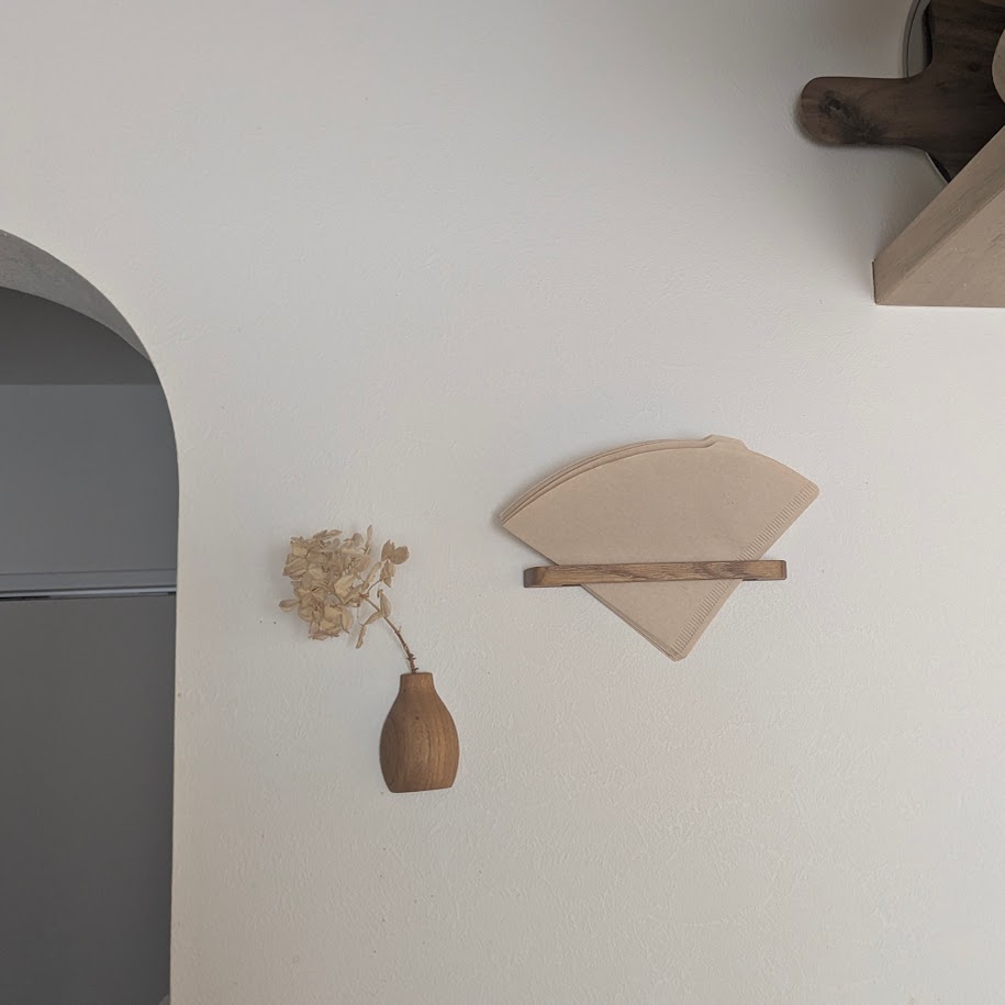 東別院朝市　椿井木工舎　ペーパーフィルター置き場