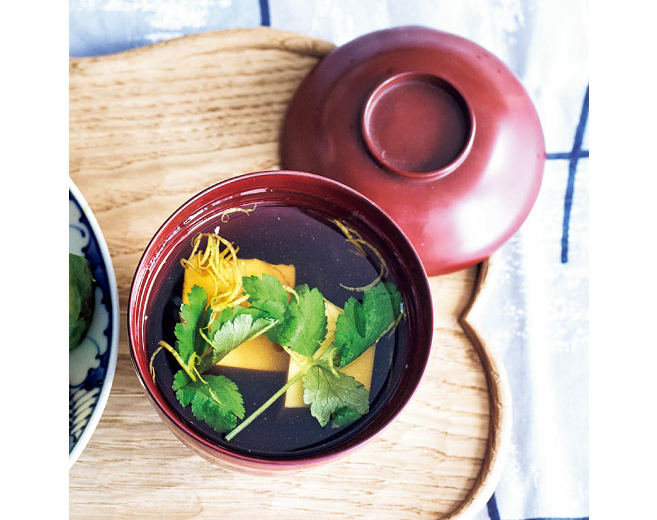 汁もの 卵豆腐と三つ葉のスープ