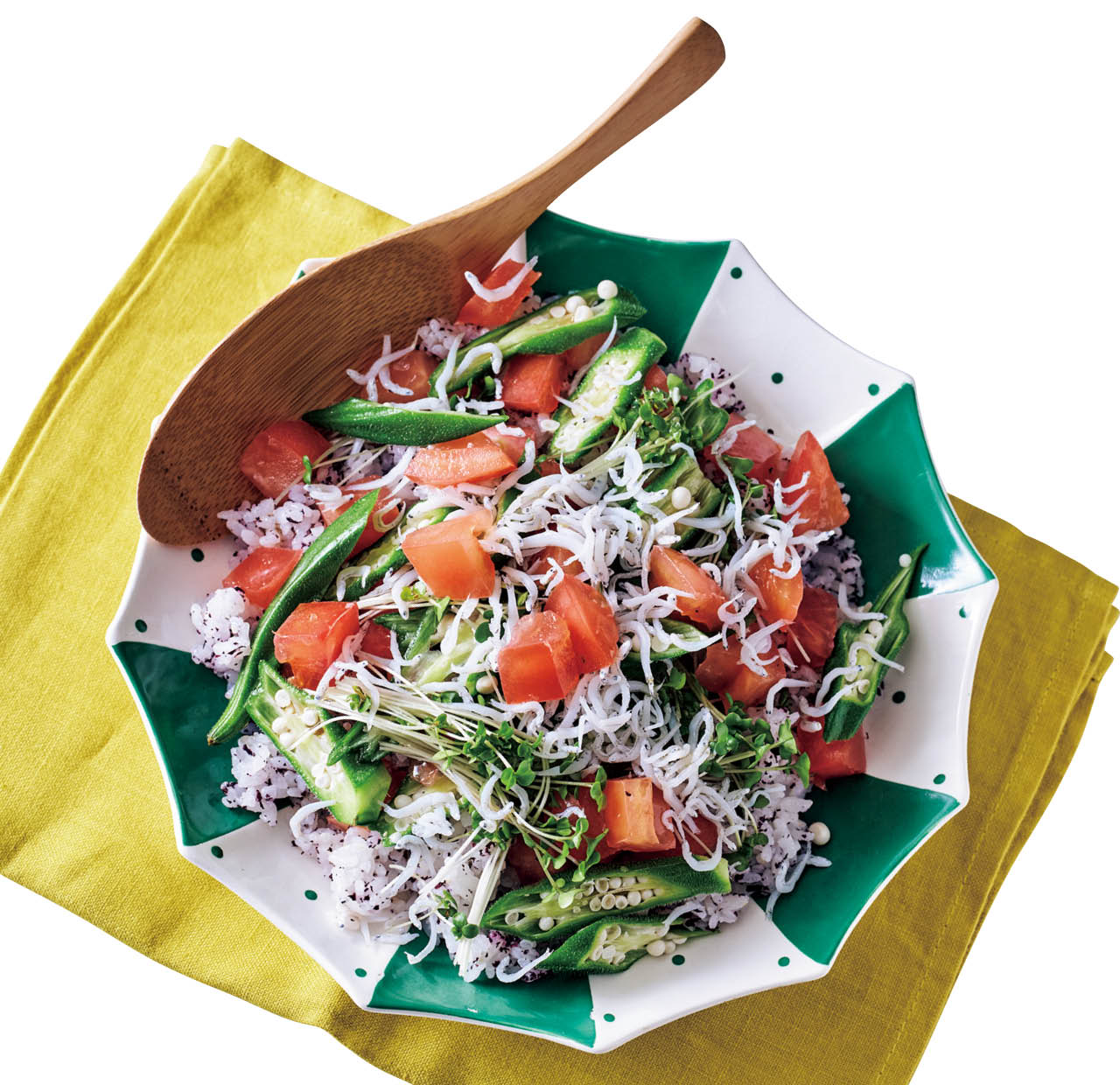 シラスと赤じそふりかけの野菜ちらし