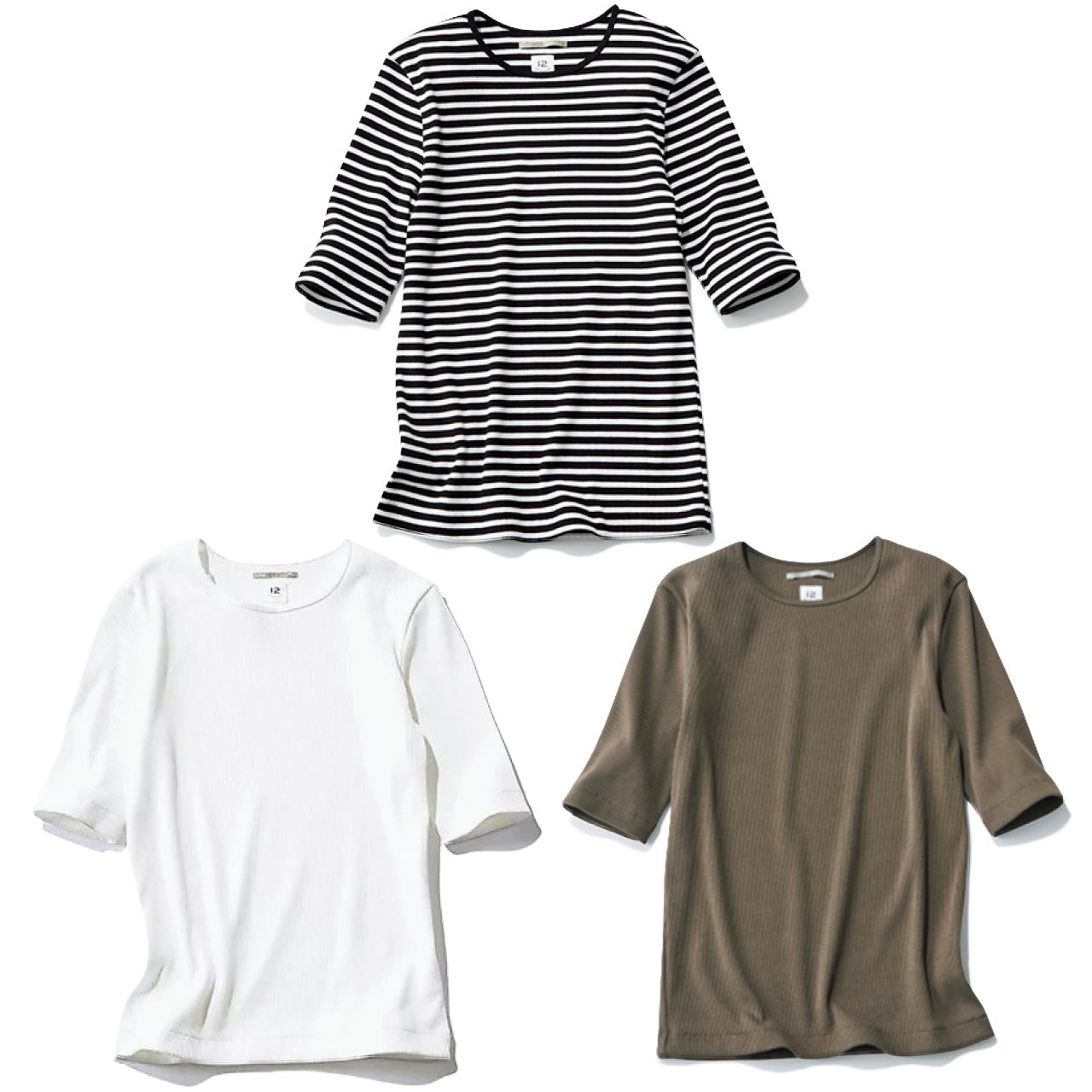 20th Anniv. LEE限定 12closet（トゥエルブクローゼット）【洗える】【福田麻琴さんコラボ】ジュエリー映えする究極のリブTシャツ