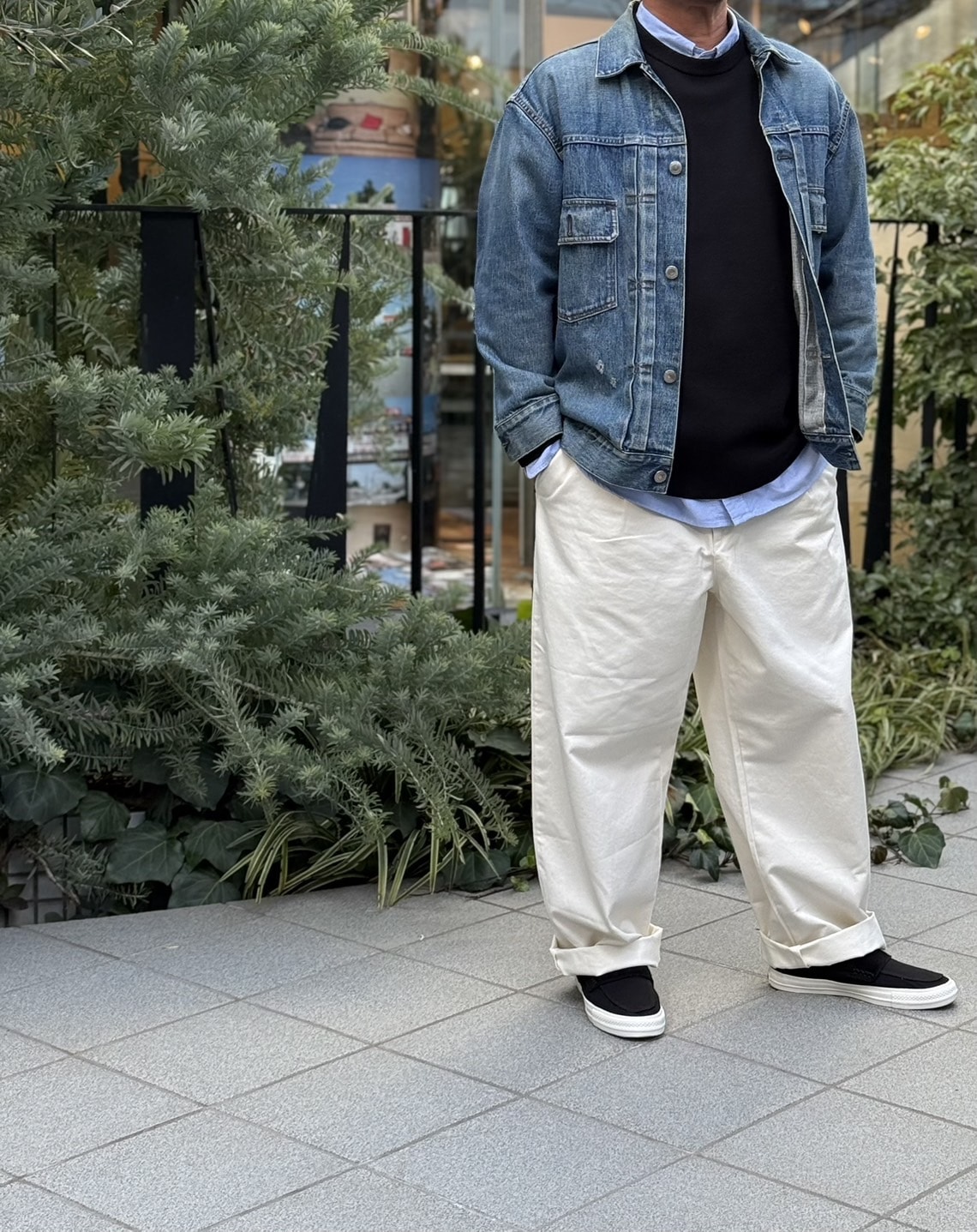 HYKE denim jacket [BIG FIT］ハイクのデニムジャケット　メンズコーデ