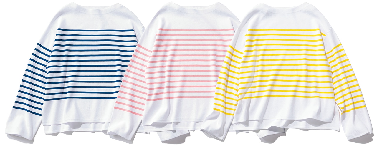 12closet（トゥエルブクローゼット）【洗える】ボートネックボーダーニット