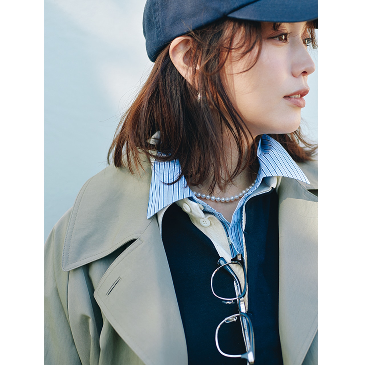 蛯原友里さん 衿、衿、衿の３段レイヤードが最旬