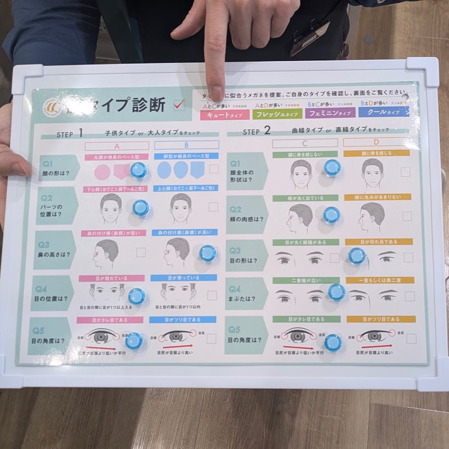 顔タイプ診断　似合う眼鏡　眼鏡市場