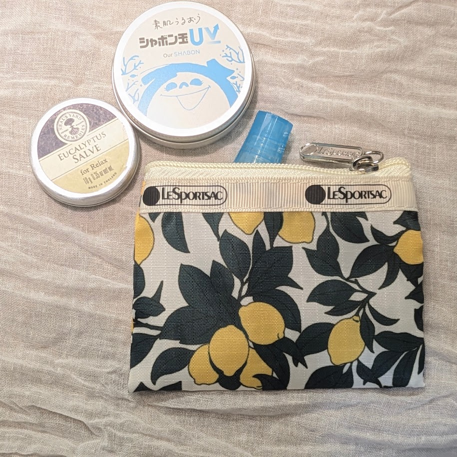 レモン柄ポーチ　花粉症対策　コポ