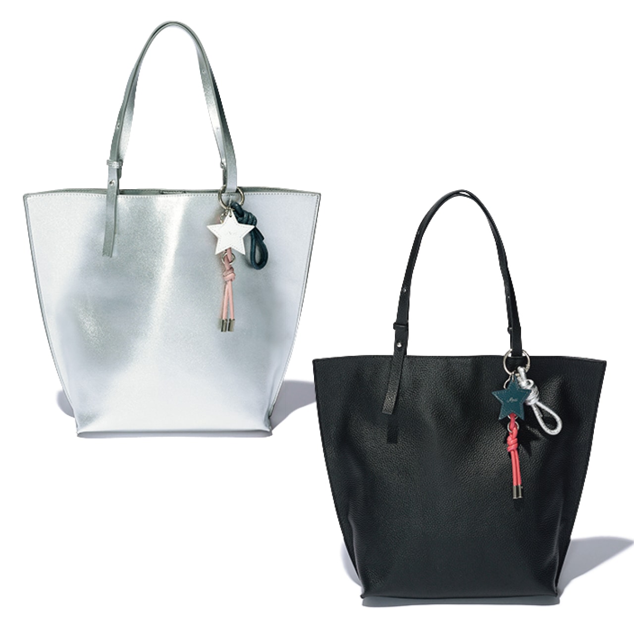 12closet（トゥエルブクローゼット）【軽量】チャーム付き床革トートバッグ