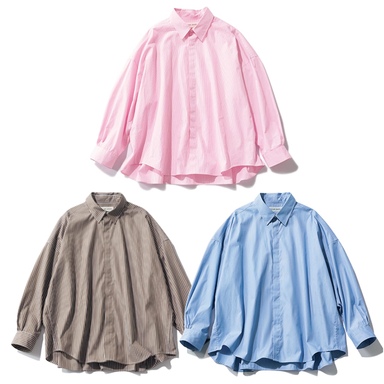 12closet（トゥエルブクローゼット）【洗える】【DEAR DAYS】バックフレアオーバーシャツ