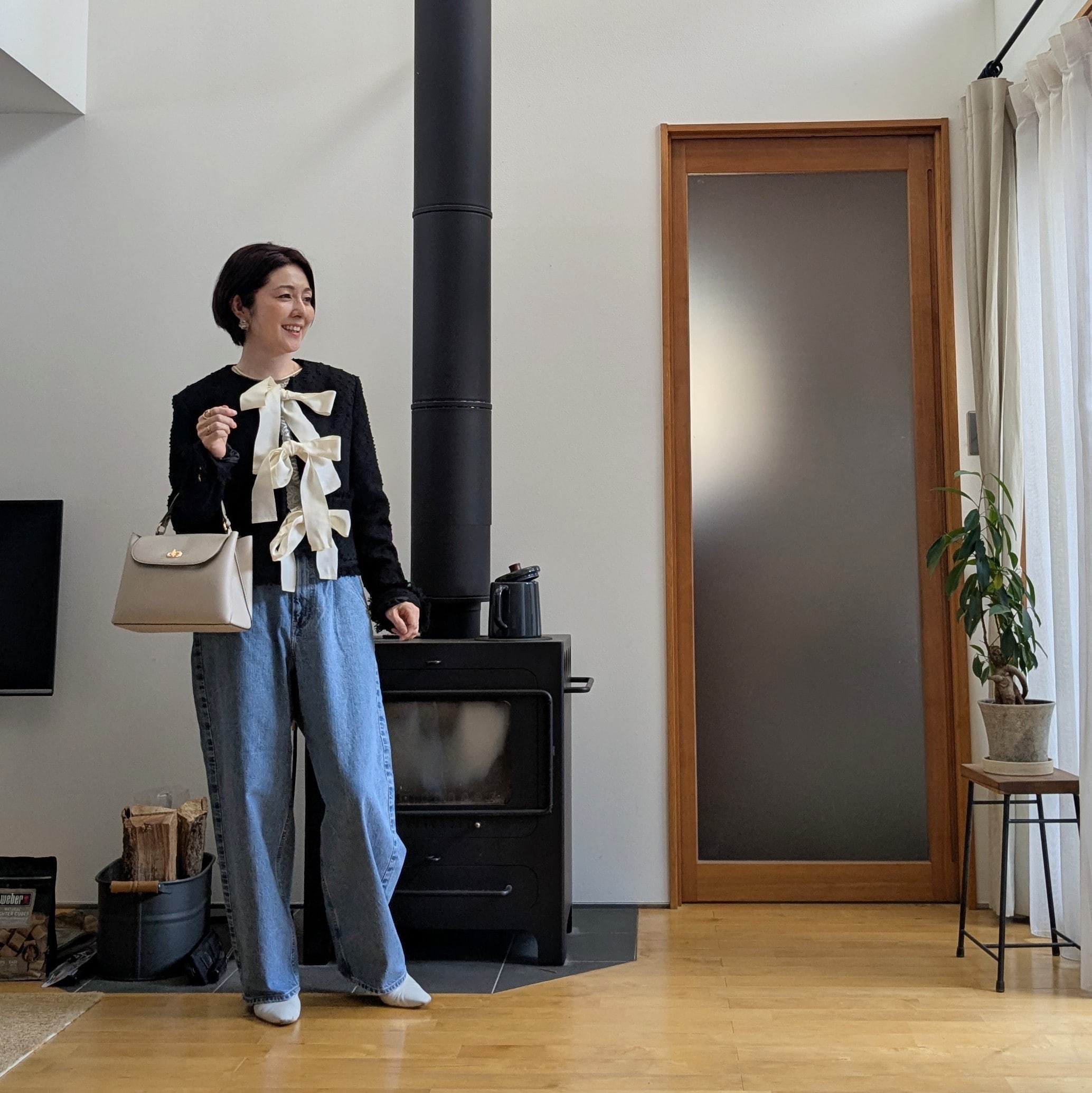 ジャケットとデニム合わせ