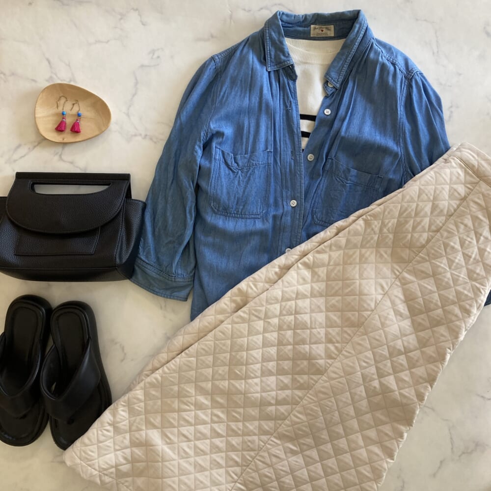 LEE4月号レビュー　デニムシャツ　着る巻く羽織る