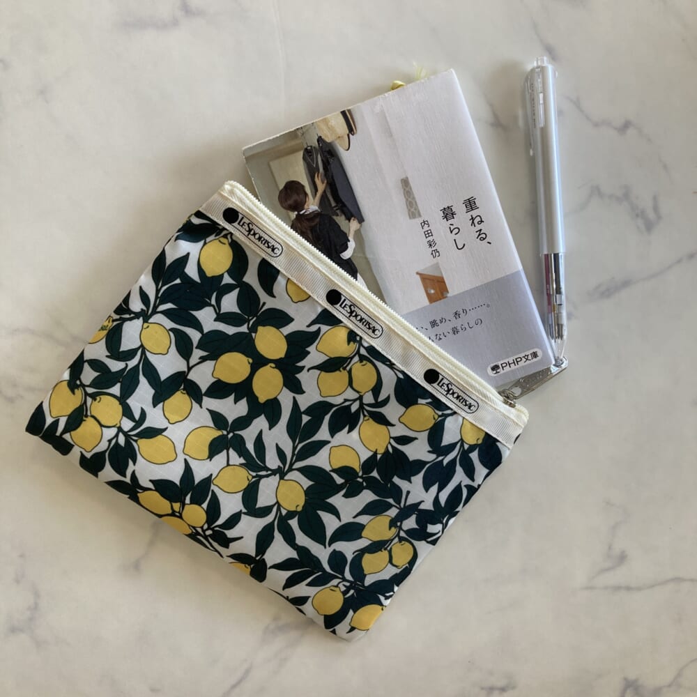 LEE4月号レビュー　レモン柄ポーチセット　LeSportsac