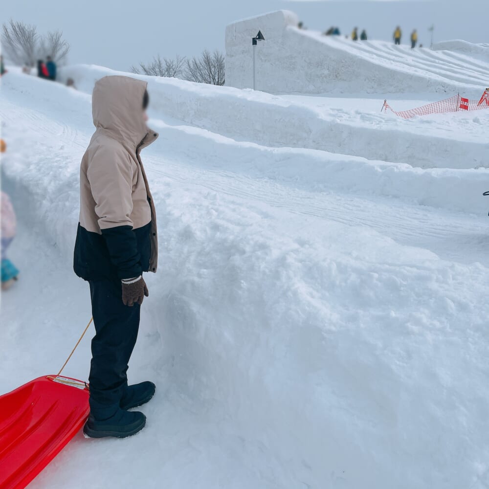 さっぽろ雪まつり つどーむ会場 そり滑り