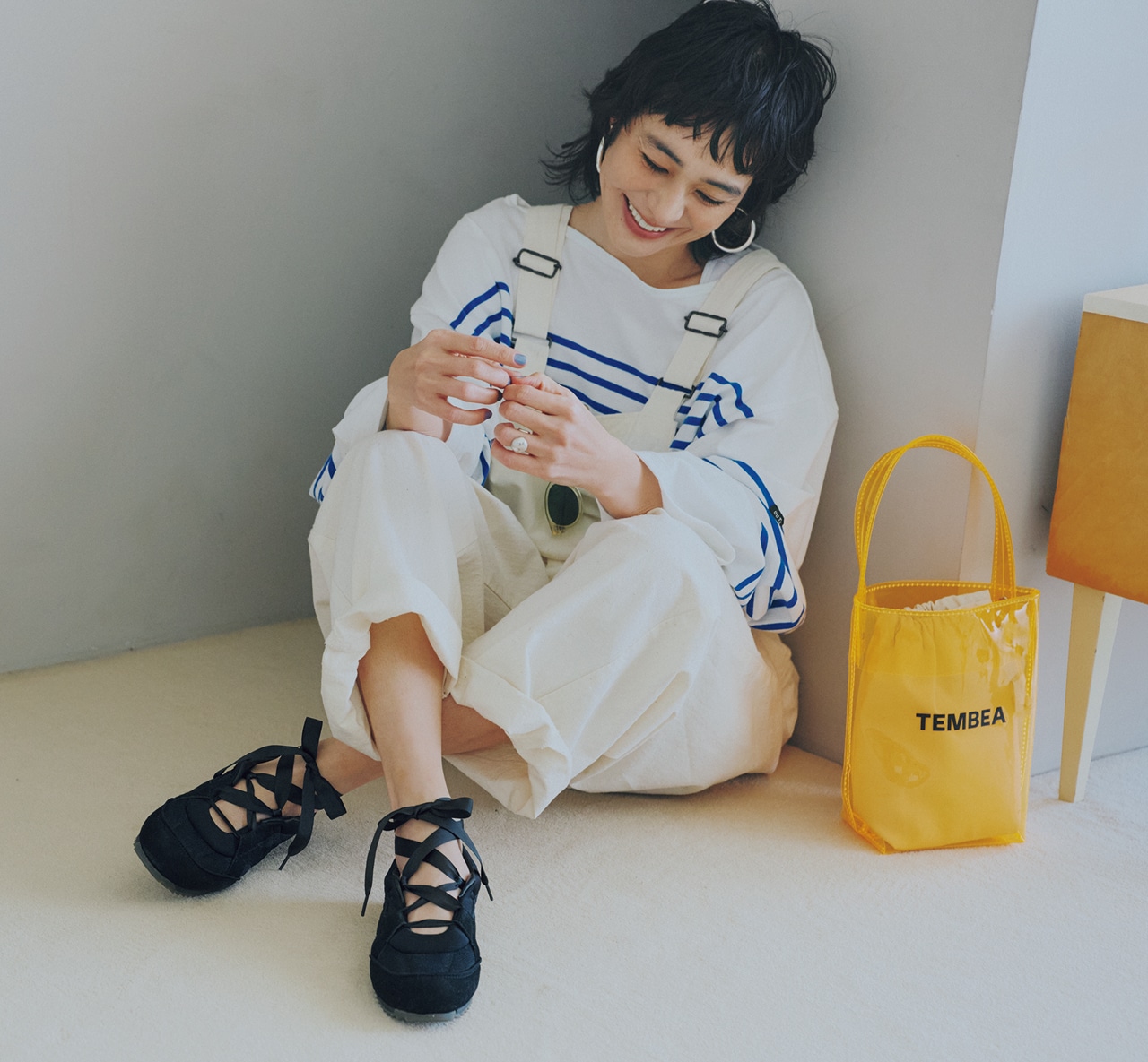 竹下玲奈さんのLEEマルシェ初 skooler（スクーラー）JG BALLETのコーデ