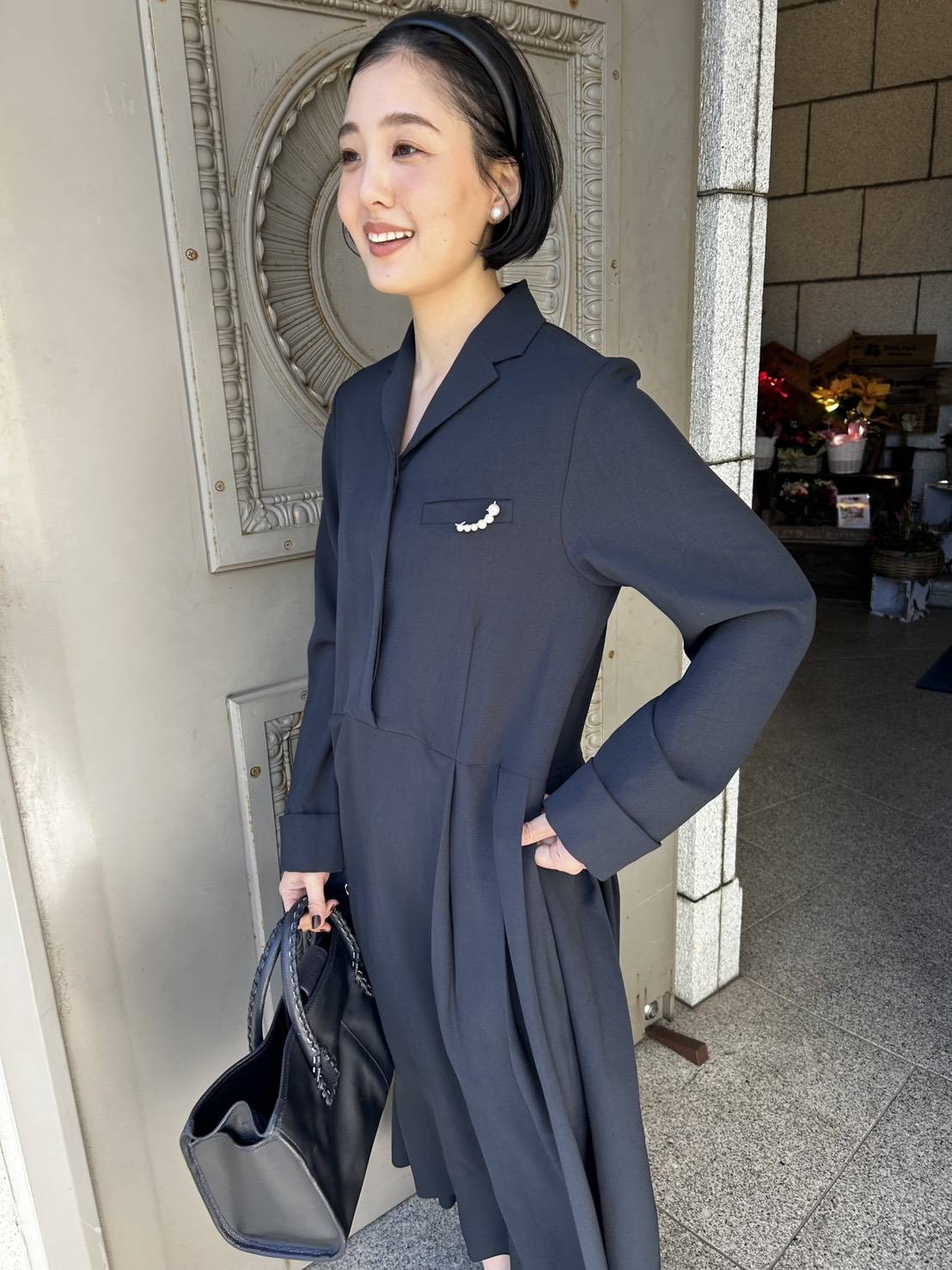 ネイビーコーデ　入学コーデ　ママコーデ