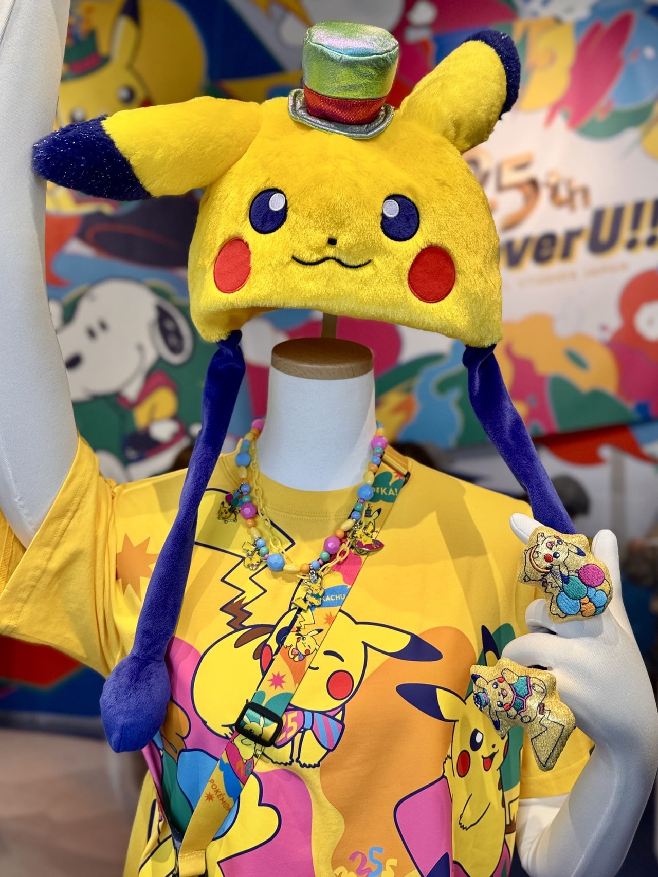USJ25周年ピカチュウ身に着けグッズをすべて着用したマネキン