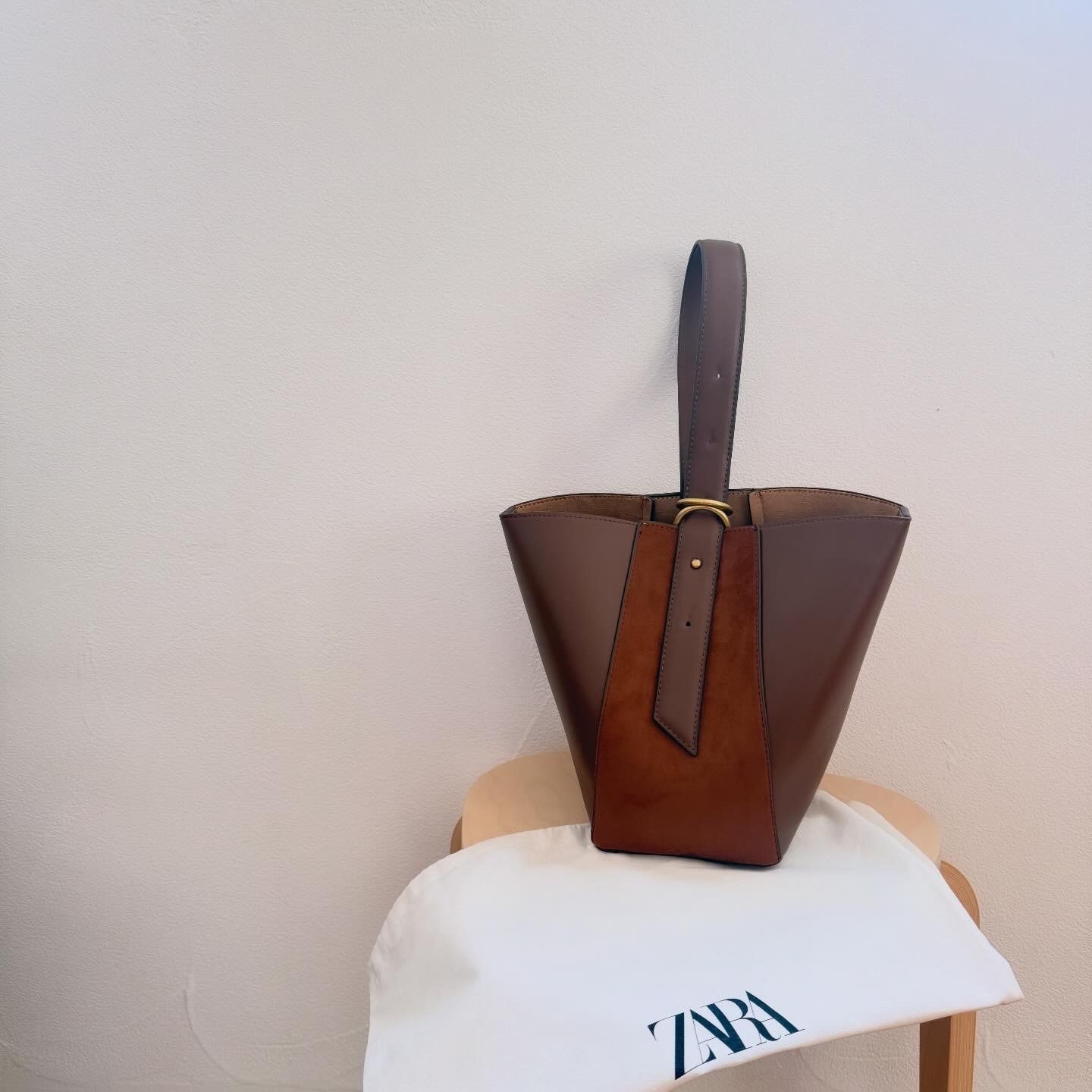 ZARA コンビバケットバッグ
