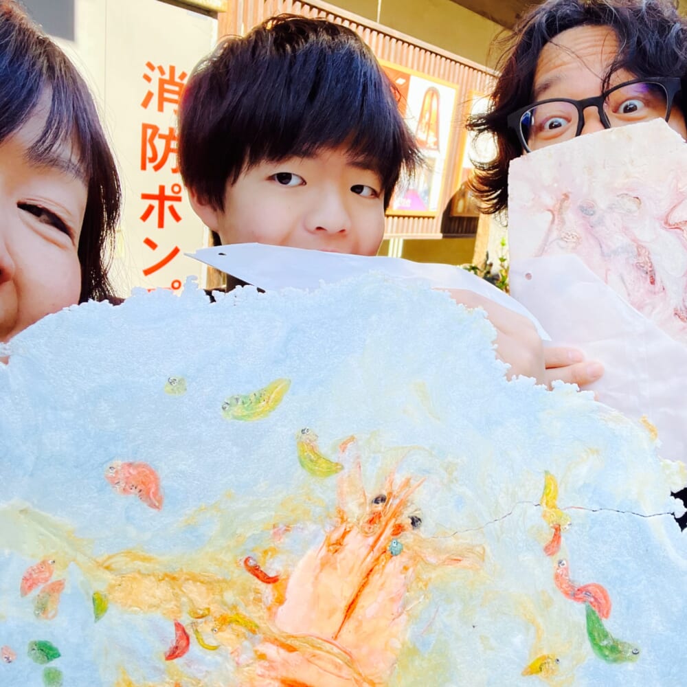 江の島 あさひ本店　丸焼きたこせんべい　青のせんべい(エビとしらす)
