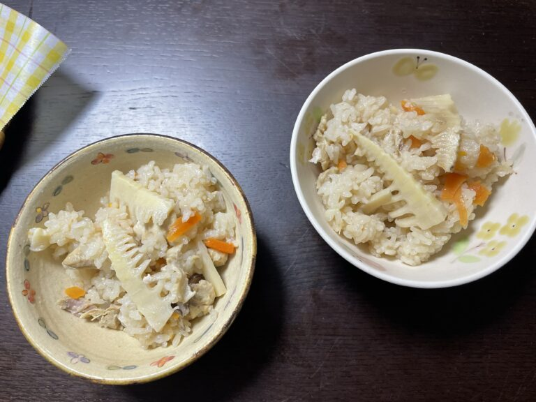 はなさん作　瀬尾幸子さん「鶏の五目ごはん」　茶碗に盛ったところ