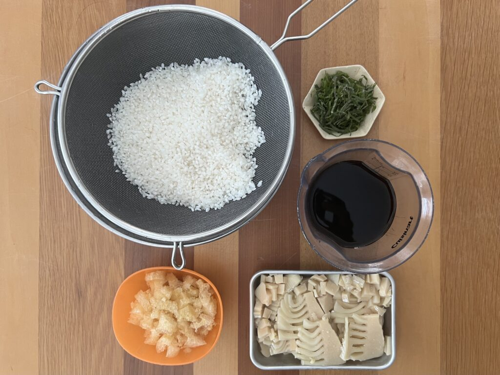 icocoさん作　榎本美沙さん「基本のたけのこご飯」　材料