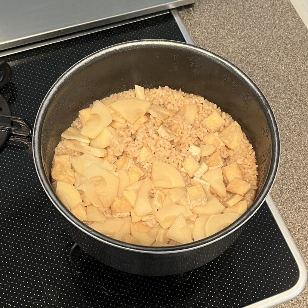 アイコさん作　榎本美沙さん「基本のたけのこご飯」　炊き上がり