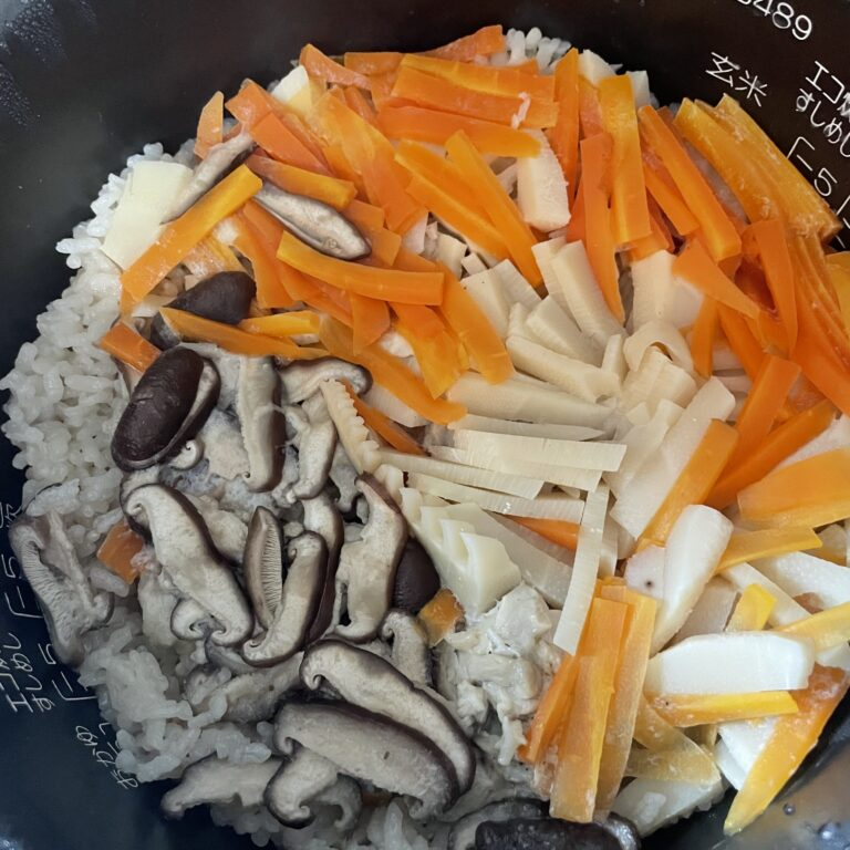 はなさん作　瀬尾幸子さん「鶏の五目ごはん」　炊飯前