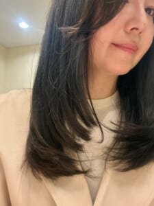 ヘアカット後の毛先のレイヤー