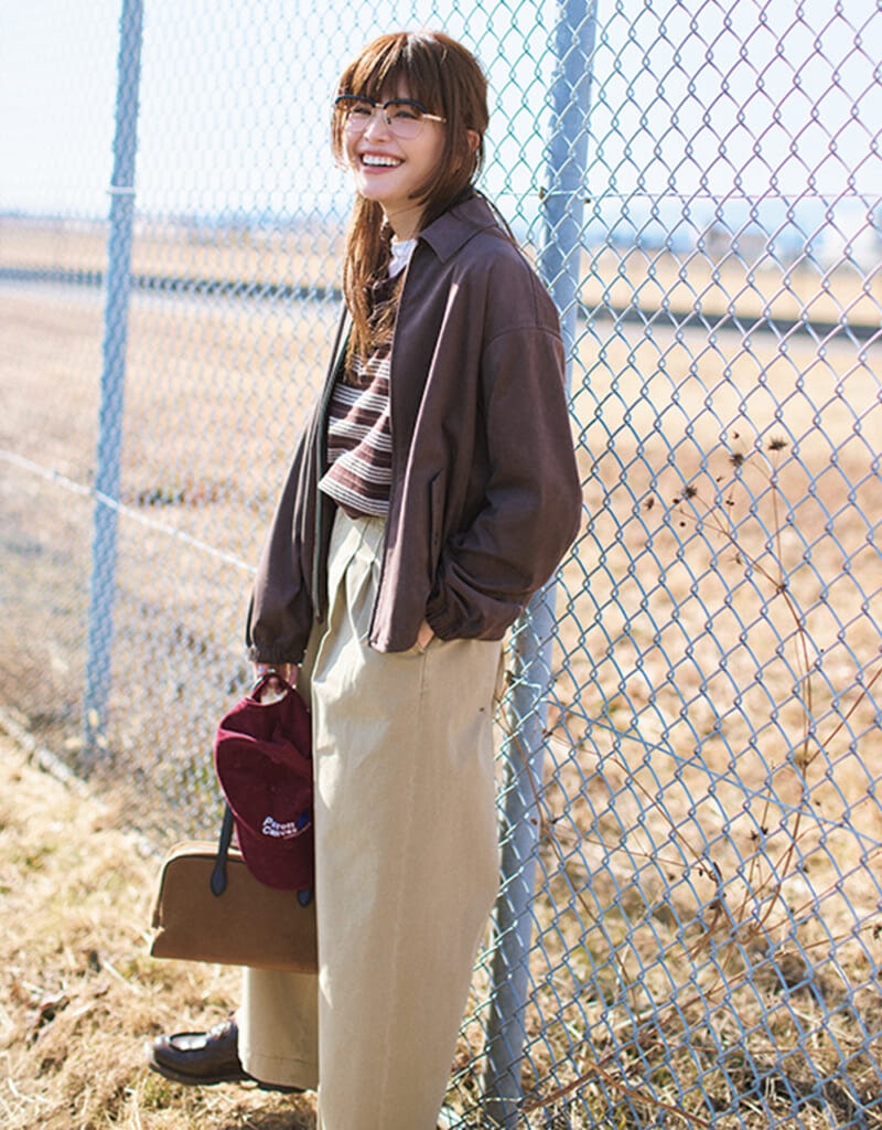 ジップブルゾンコーデ 垣内彩未さん