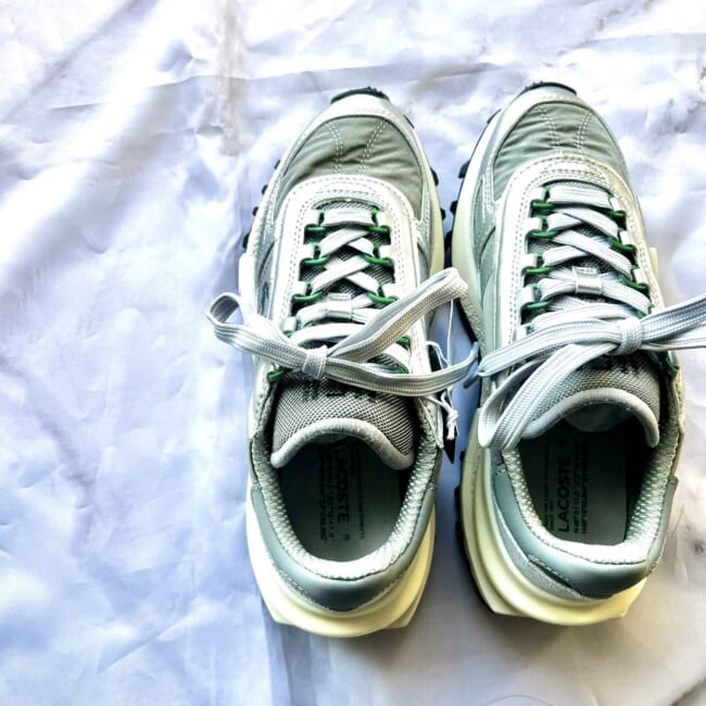 スニーカー 靴 ハイテク シルバー ラコステ アダムエロペ
