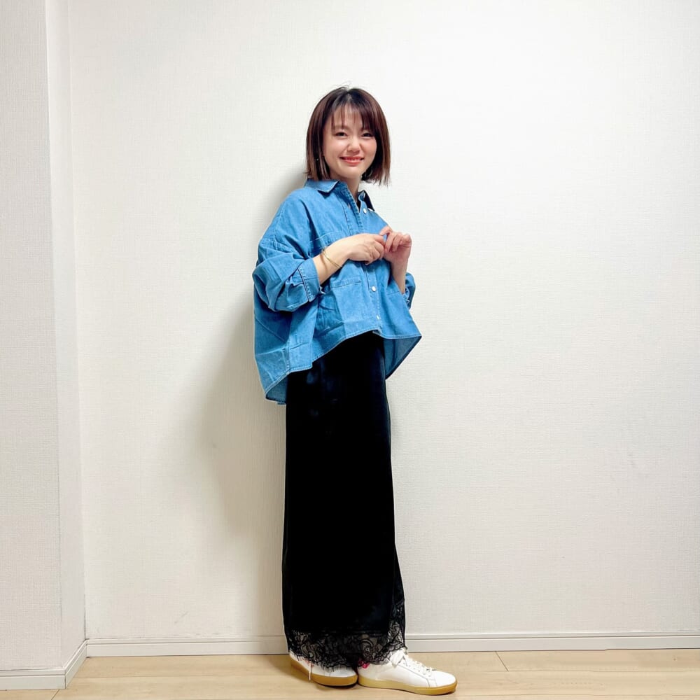 しまむら　レディース　シャツ（ATSUKO）　コーデ