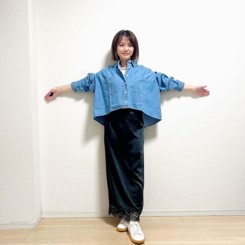 しまむら　レディース　シャツ（ATSUKO）　コーデ　LEE100人隊