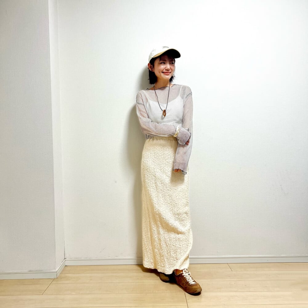 しまむら　レディース　カットプルオーバー（mog）　コーデ