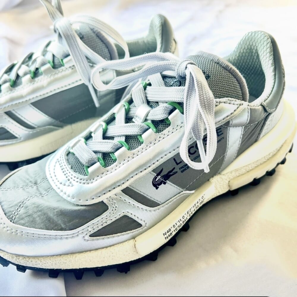 スニーカー 靴 ハイテク シルバー ラコステ アダムエロペ