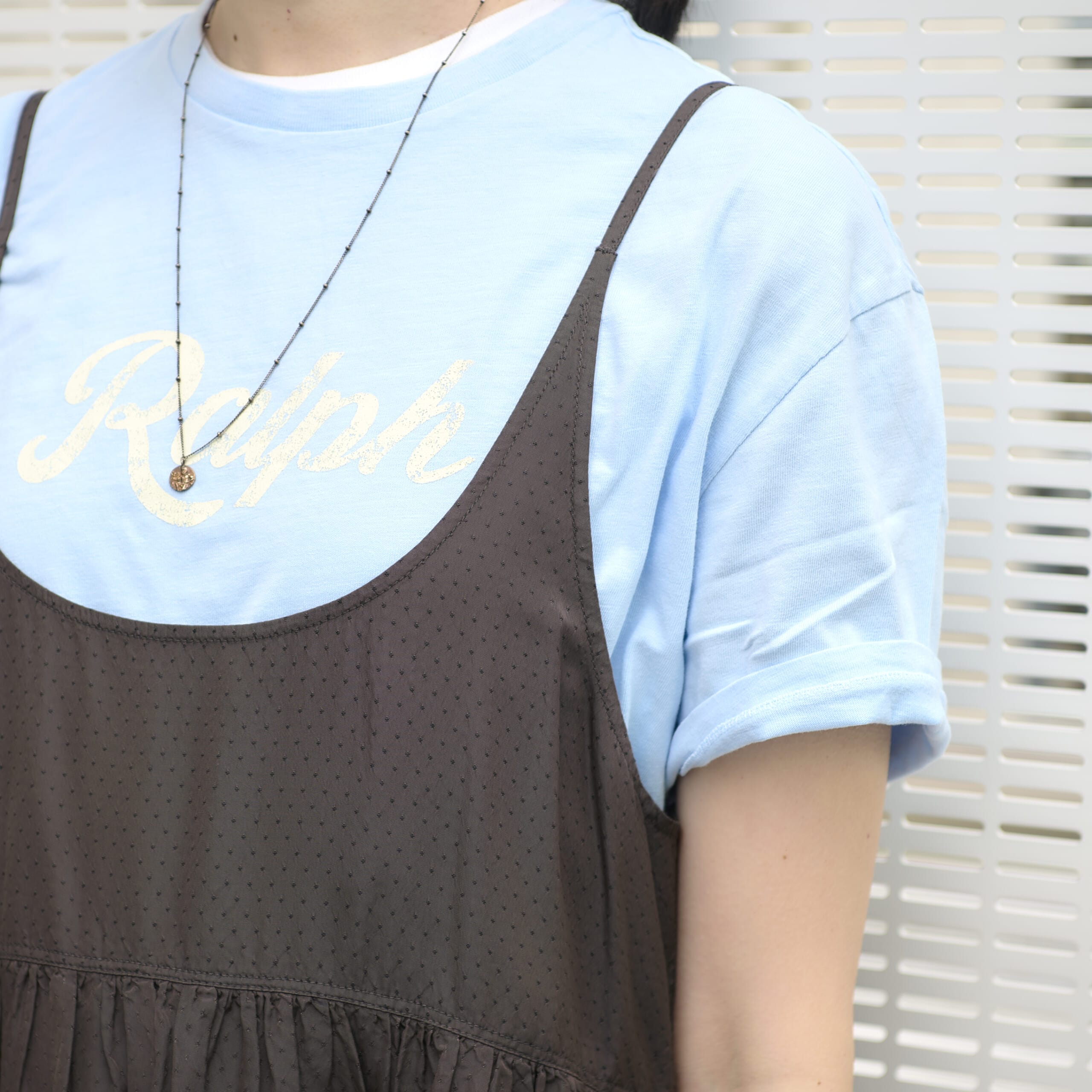 12closetの【石上美津江さんコラボ】【洗える】キュプラジャカードワンピースの肩紐