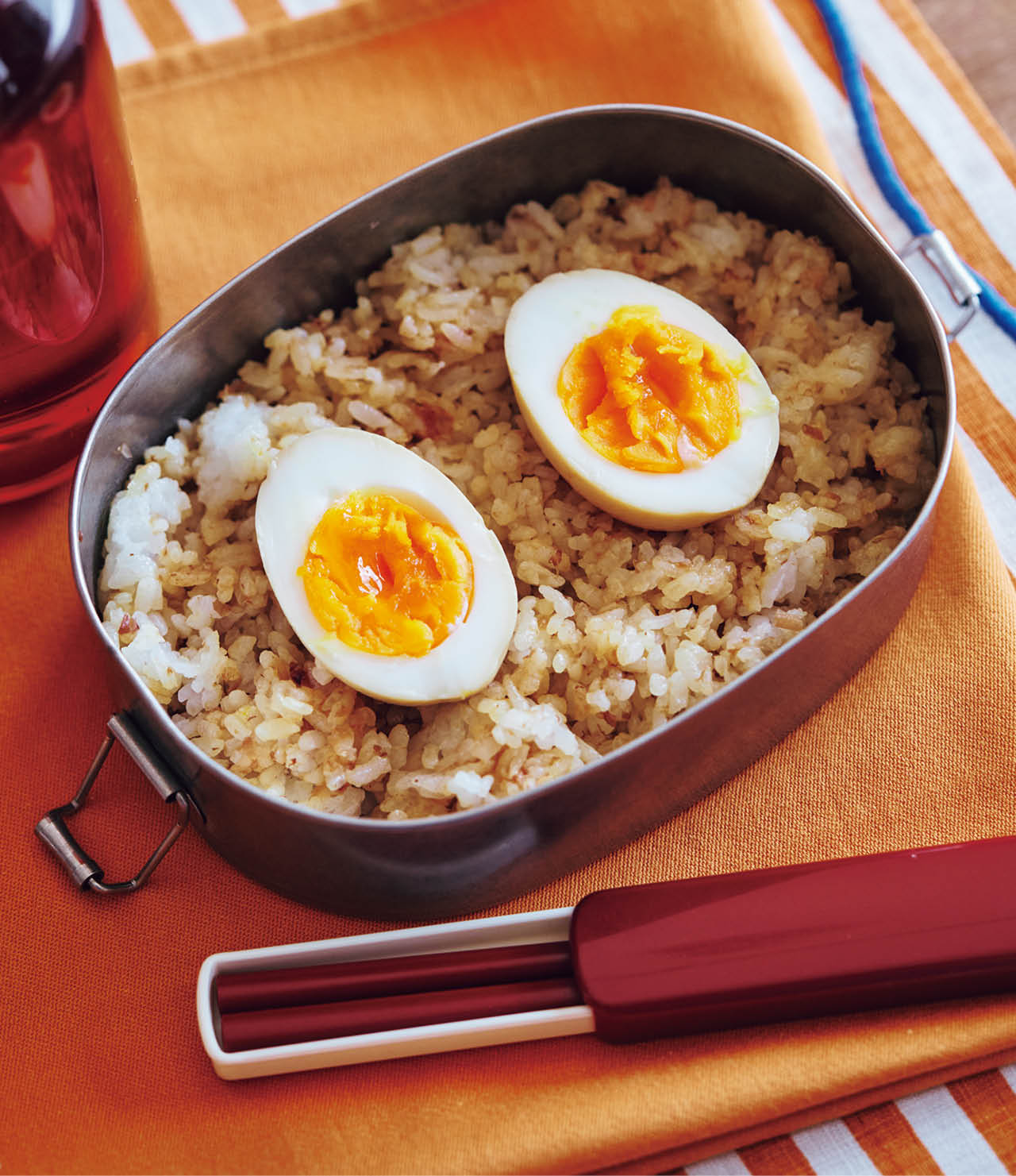 おかか混ぜごはん 味玉のっけ