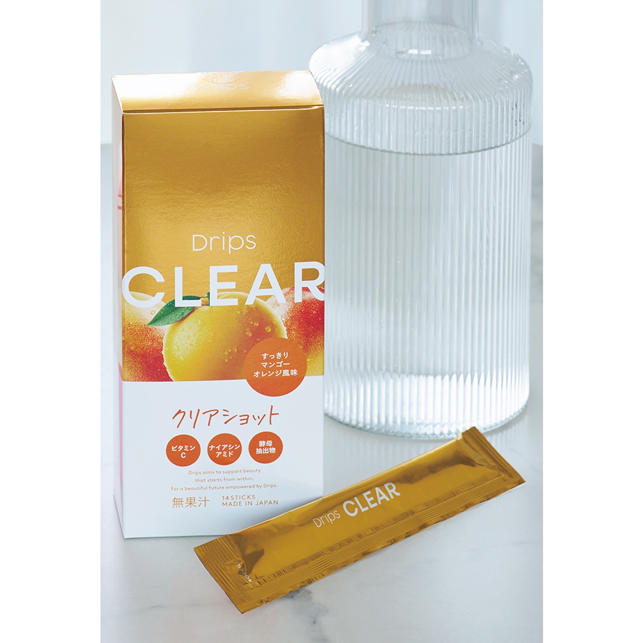 KIYORA
ドリップス クリアショット マンゴーオレンジ風味　10㎖×14包￥1976