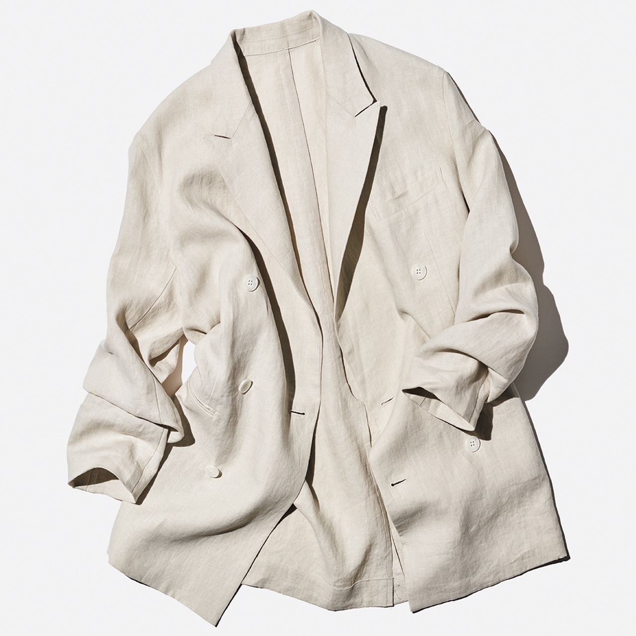 【HAUNT】（ハウント）［リネン素材のダブルジャケット］￥46200