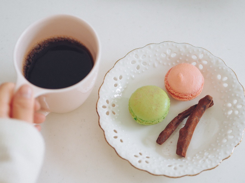 コーヒーとマカロン