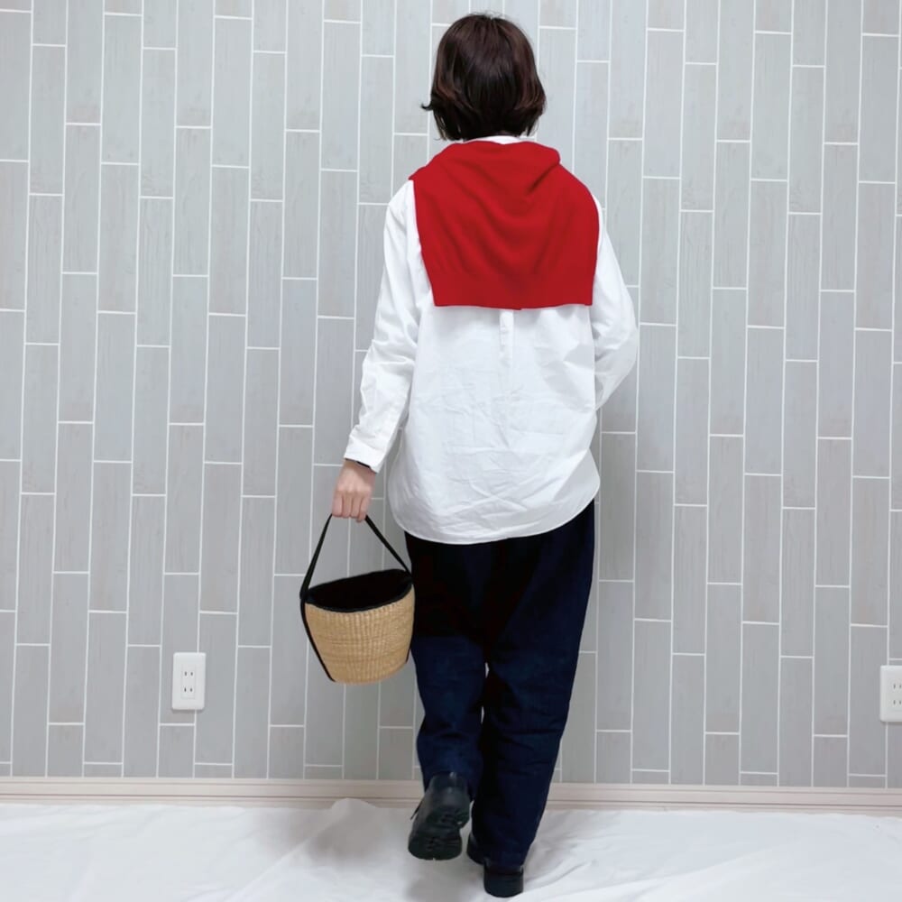 無印良品　スタンドカラー長袖ロングシャツ